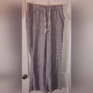 NEW Caslon Seaside Stripe Linen Pants